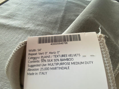 33 Berkbox73 Square Silk by Colony Old World Weavers Metropolis Silk Velvet Steel Grey 27x18" MSRP USD 400+/y