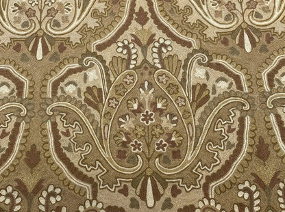 Old World Weavers Shaldar Crewel Allover Medallion Crewel Beige Oatmeal On Natural Wool On Cotton MSRP USD 708/yard