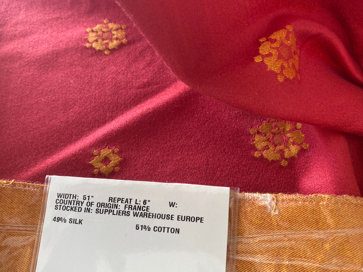 34 Berkbox73 Square Silk by Old World Weavers Vernet Lelievre Paris Vernet Rouge Cotton Silk Orange Gold Botanical Neoclassical