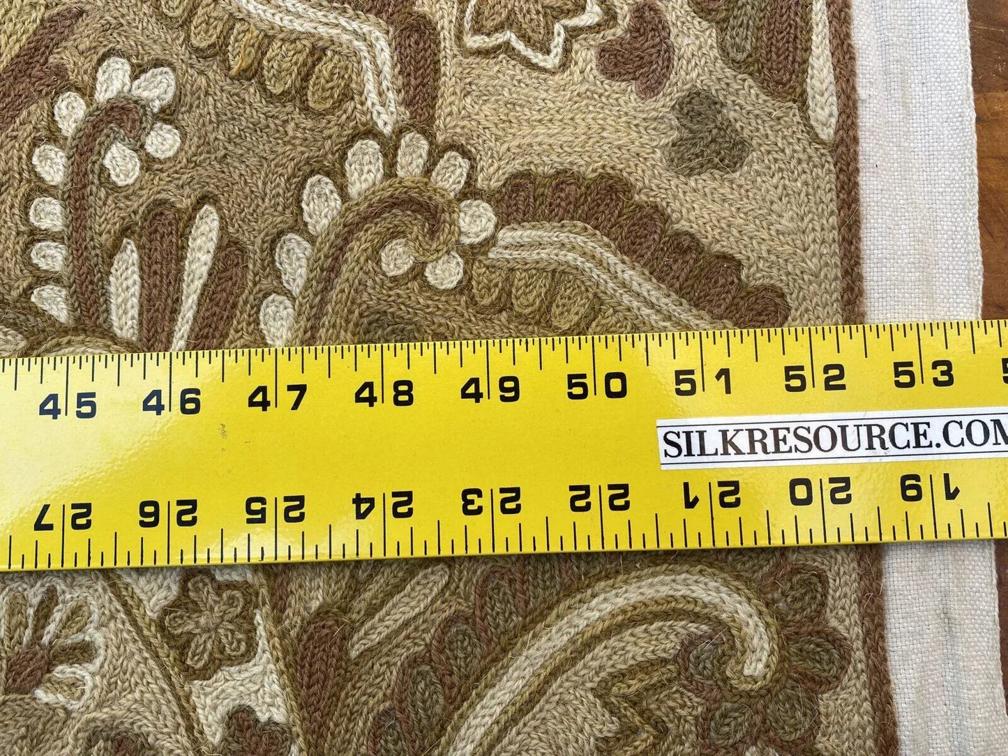 Old World Weavers Shaldar Crewel Allover Medallion Crewel Beige Oatmeal On Natural Wool On Cotton MSRP USD 708/yard