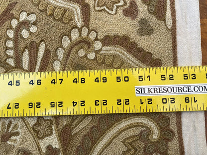 Old World Weavers Shaldar Crewel Allover Medallion Crewel Beige Oatmeal On Natural Wool On Cotton MSRP USD 708/yard