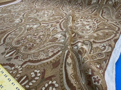 Old World Weavers Shaldar Crewel Allover Medallion Crewel Beige Oatmeal On Natural Wool On Cotton MSRP USD 708/yard