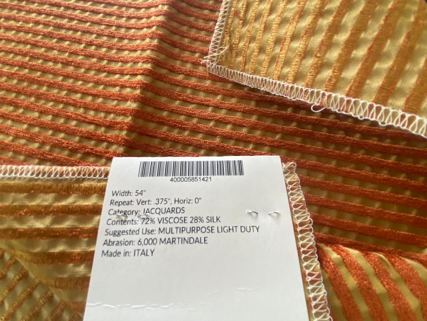 39 Berkbox73 Square Silk by Colony Roma Senegal Epice Orange Stripe Small Scale MSRP USD 330/y