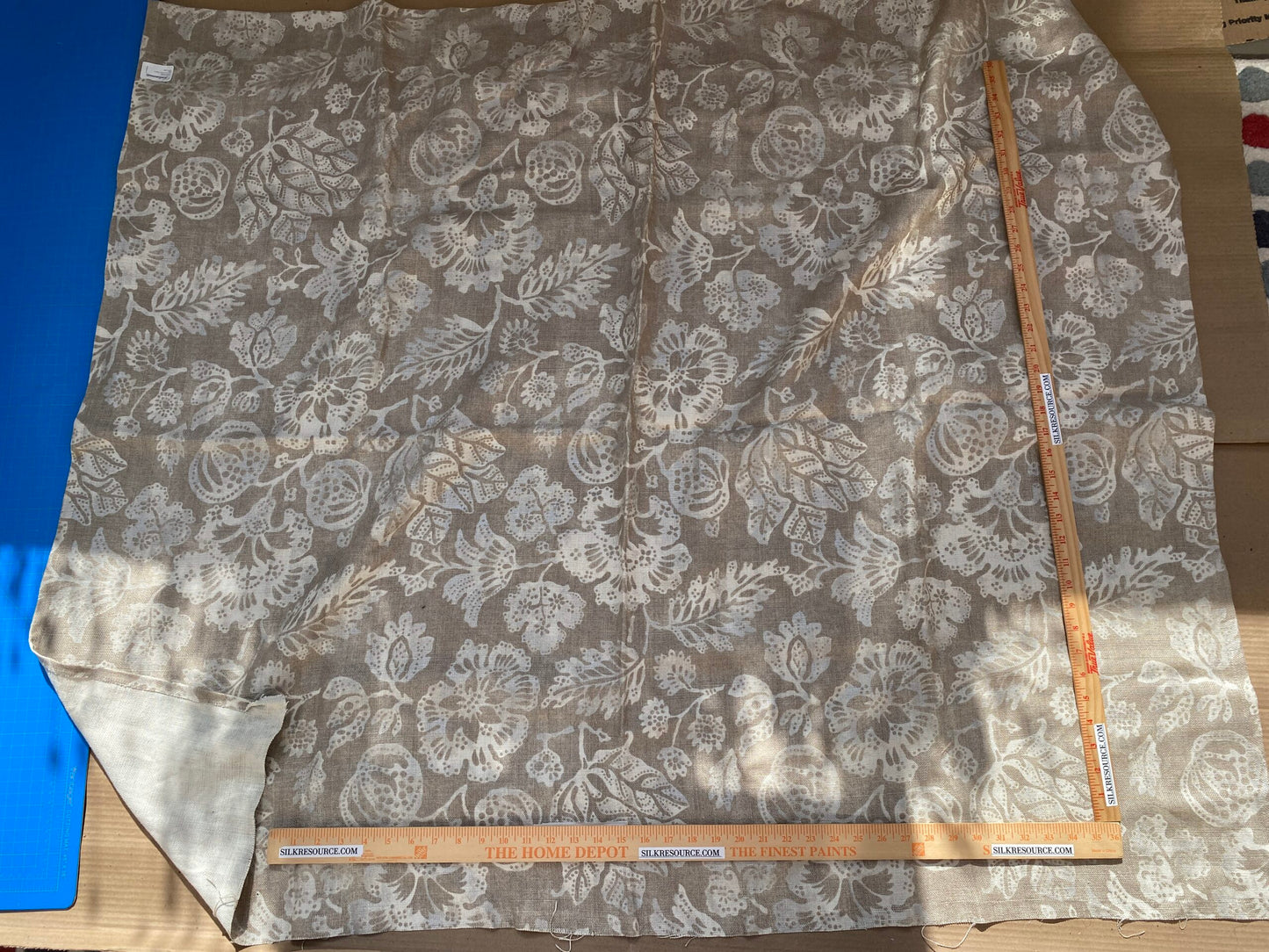 9 Berkbox96 Length Printed Fabrics by Scalamandre Calais Linen Print Flax Beige White Pomegranate Foliage 1.2yards MSRP USD300+/y