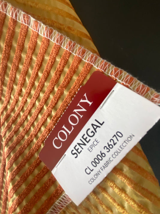 39 Berkbox73 Square Silk by Colony Roma Senegal Epice Orange Stripe Small Scale MSRP USD 330/y