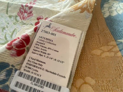 40 Berkbox73 Square by Scalamandre Artemisia Avorio Cream White Jacquard Fruits Floral Botanical Foliage Viscose Cotton MSRP USD300+/y