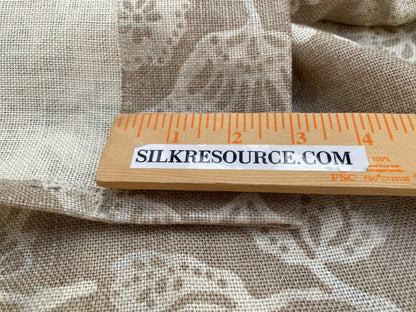 9 Berkbox96 Length Printed Fabrics by Scalamandre Calais Linen Print Flax Beige White Pomegranate Foliage 1.2yards MSRP USD300+/y