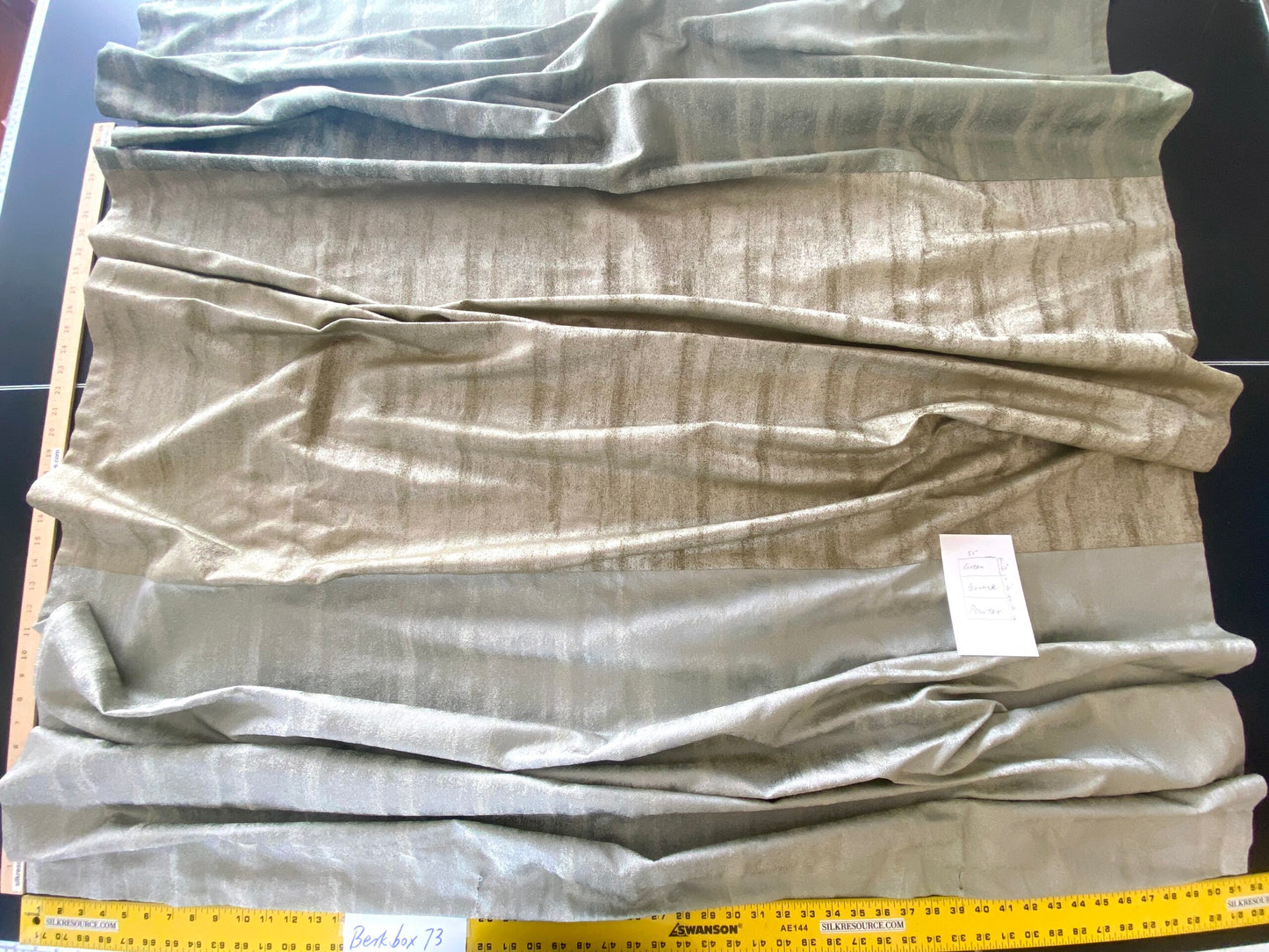 41 Berkbox73 Square by Scalamandre Aurora Silk Modern Semi Plain Abstract Pattern 3 Pieces with different Colorways 51"x30" each piece size