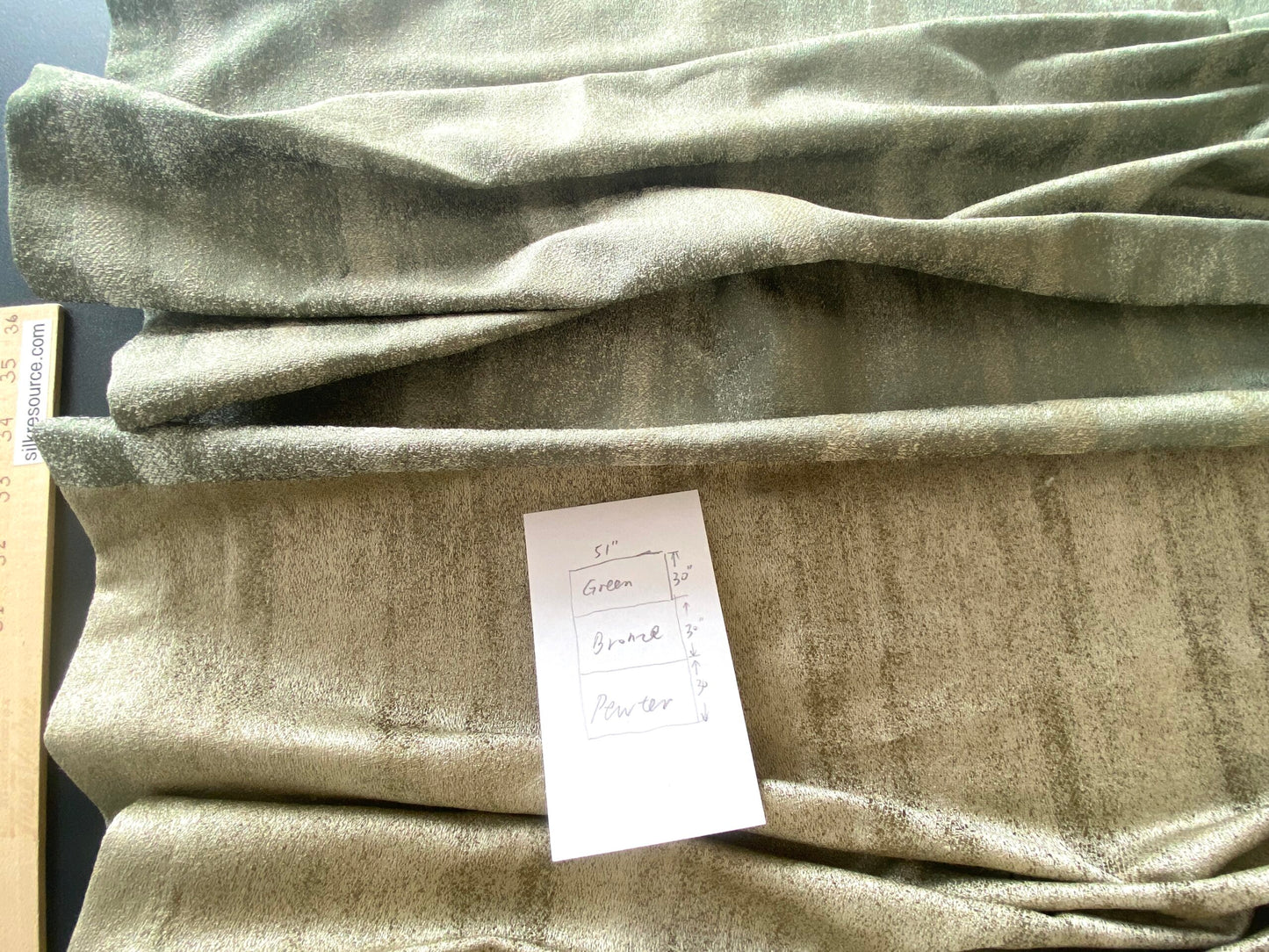 41 Berkbox73 Square by Scalamandre Aurora Silk Modern Semi Plain Abstract Pattern 3 Pieces with different Colorways 51"x30" each piece size