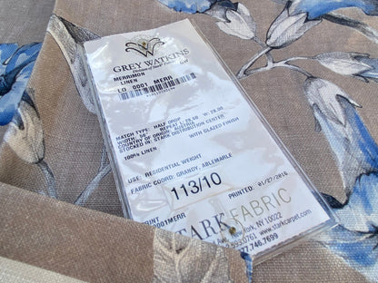 13 Berkbox96 Length Printed Fabrics by Scalamandre Merrimon Linen Gray Floral 100% Linen with Glazed finish MSRP 346/y