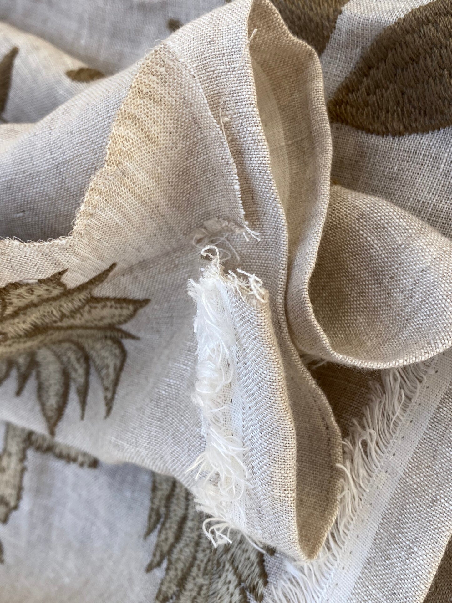 14 Berkbox96 Length Embroidery Floral Botanical Foliage White and Brown MSRP USD300+/y