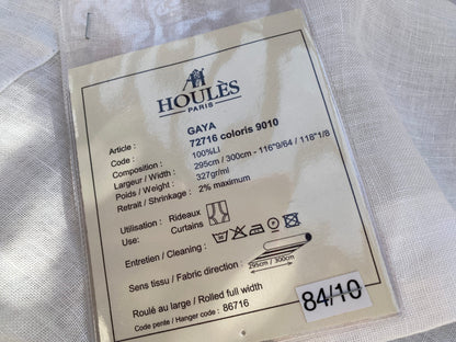 15 Berkbox96 Length Plains Textures by Houles Paris Tissu Gaya Coloris Sheer White Solid MSRP USD200+/y