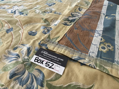 24 Berkbox52 45" x 52"  Scalamandre La Fiorentina Blue / Antique Yellow Lampases By Old World Weavers MSRP USD 456/y