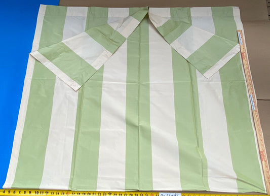 1 Berkbox97 Length 2.4yds Plains Textures by Scalamandre Riviera Stripe Cannes Green Beige / Natural Wool Silk MSRP USD364/yd