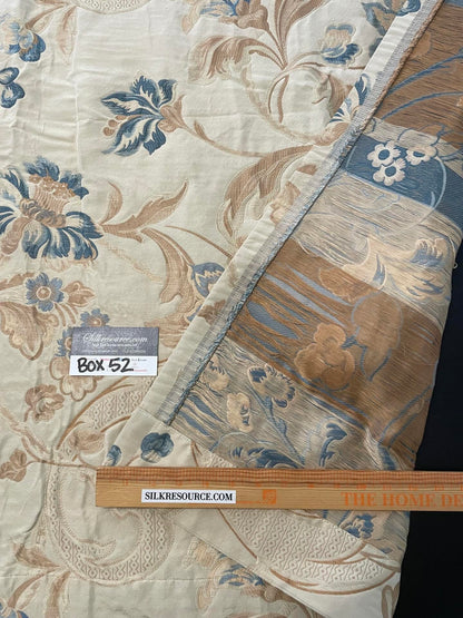 26 Berkbox52 79" x 52"  Scalamandre La Fiorentina Blue / Antique Peach Lampases By Old World Weavers MSRP USD 456/Y