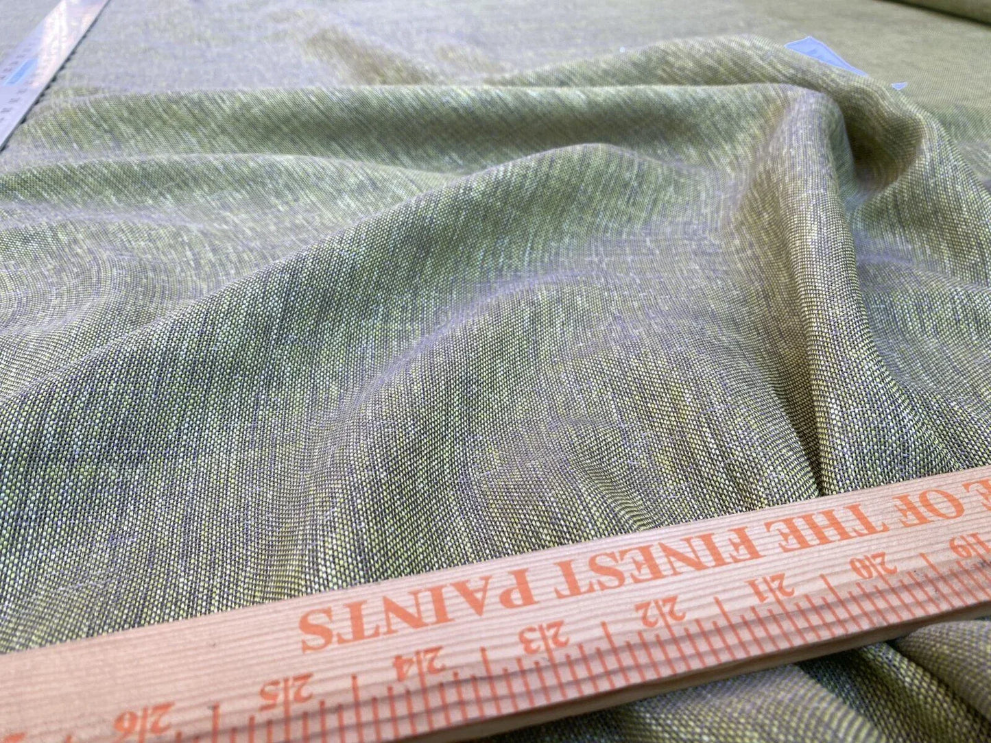 4.75yds X 120” Wide Scalamandre Semi-sheer Avocado Green Double Width