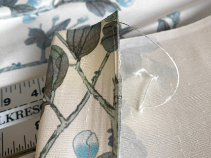 By Yd Scalamandre Knollwood Flower Tree Cherry Blossom Chinoiserie Blue Pewter Silk Print MSRP USD 320/Y