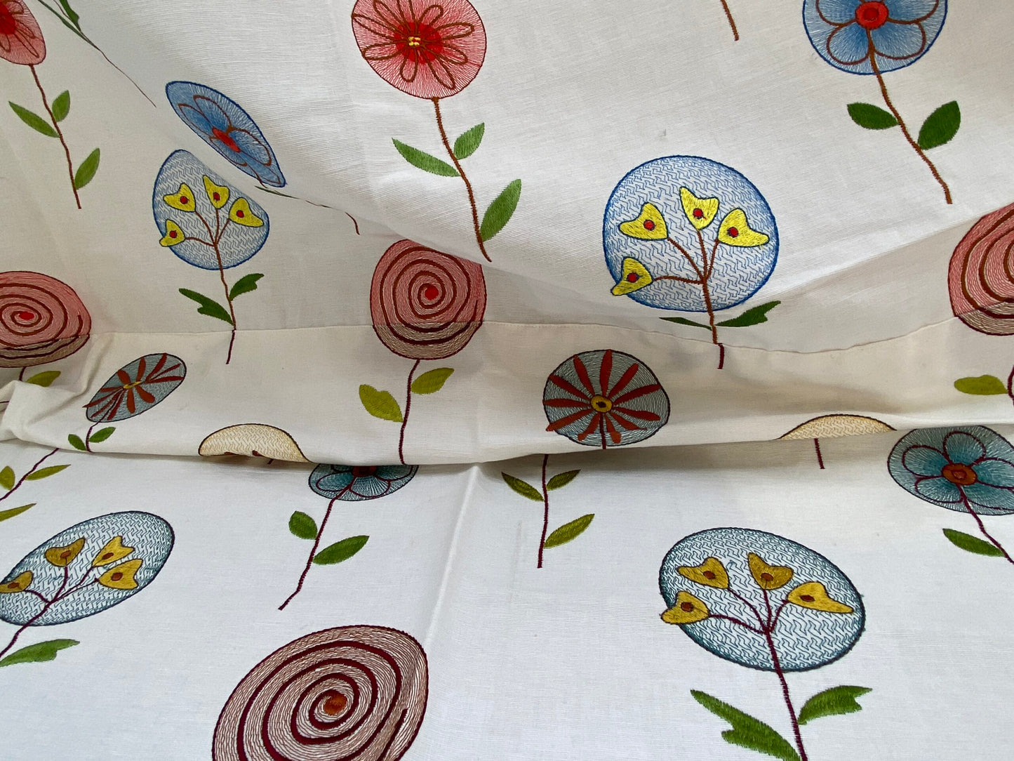 3 Berkbox97 Length Jacquard by Scalamandre Floral Fancy Blue White Coral Embroidery MSRP USD250+/y