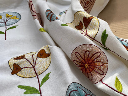 3 Berkbox97 Length Jacquard by Scalamandre Floral Fancy Blue White Coral Embroidery MSRP USD250+/y