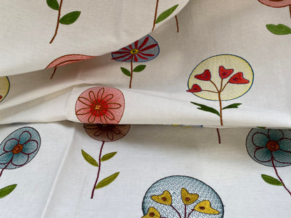 3 Berkbox97 Length Jacquard by Scalamandre Floral Fancy Blue White Coral Embroidery MSRP USD250+/y