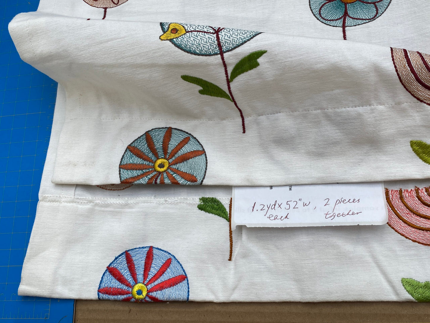 3 Berkbox97 Length Jacquard by Scalamandre Floral Fancy Blue White Coral Embroidery MSRP USD250+/y