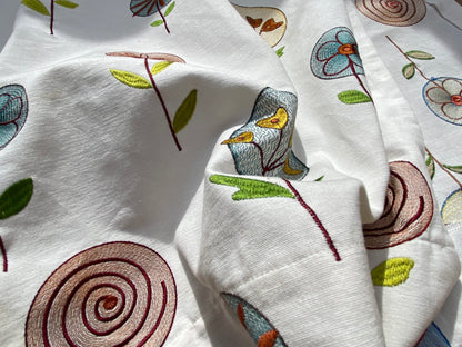 3 Berkbox97 Length Jacquard by Scalamandre Floral Fancy Blue White Coral Embroidery MSRP USD250+/y