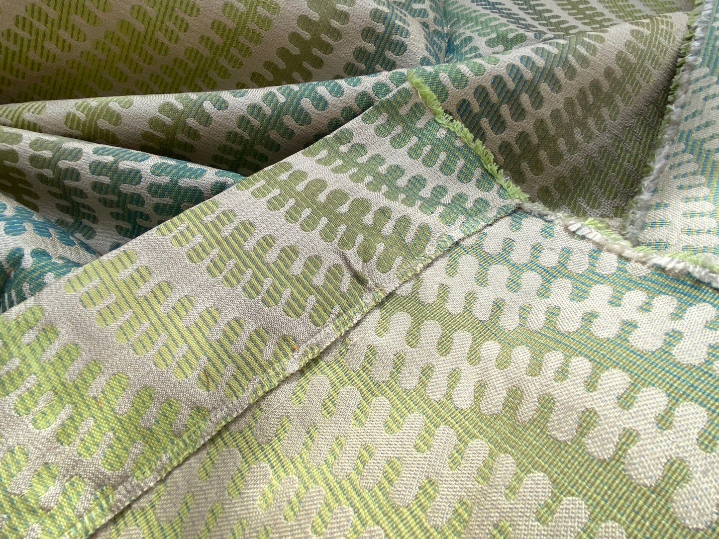 5 Berkbox97 Length Jacquard by Scalamandre Fonthill Square Silk Sensuous Stripe Aquarelle Ombre Green Blue MSRP USD 356/y