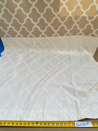 7 Berkbox97 Length Jacquard by Scalamandre Fonthill Astley Boucle Brown White Cream Diamond Ogee MSRP USD 338/Y