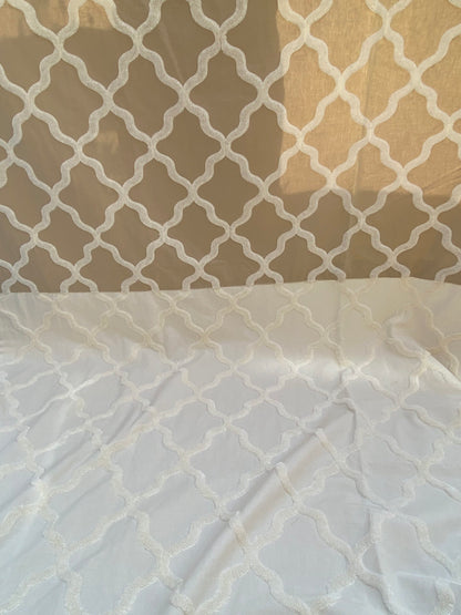 7 Berkbox97 Length Jacquard by Scalamandre Fonthill Astley Boucle Brown White Cream Diamond Ogee MSRP USD 338/Y