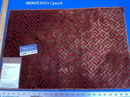 16 Berkbox11 Scalamandre Velvet Colony Collection Red &amp; Brown