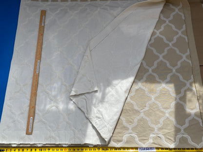 7 Berkbox97 Length Jacquard by Scalamandre Fonthill Astley Boucle Brown White Cream Diamond Ogee MSRP USD 338/Y