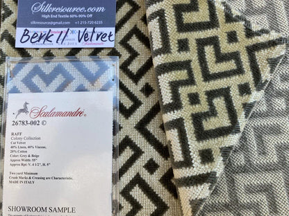 17 Berkbox11 Scalamandre Velvet Raff Colony Collection Grey &amp; Beige