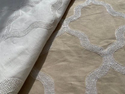 7 Berkbox97 Length Jacquard by Scalamandre Fonthill Astley Boucle Brown White Cream Diamond Ogee MSRP USD 338/Y