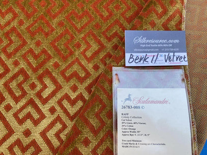 18 Berkbox11 Scalamandre Velvet Raff Colony Collection Orange