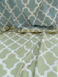 8 Berkbox97 Length Embroidery by Scalamandre Fonthill Astley Boucle Green Blue White Cream Diamond Ogee 1.2 yd + 1.2yd MSRP USD 338/Y