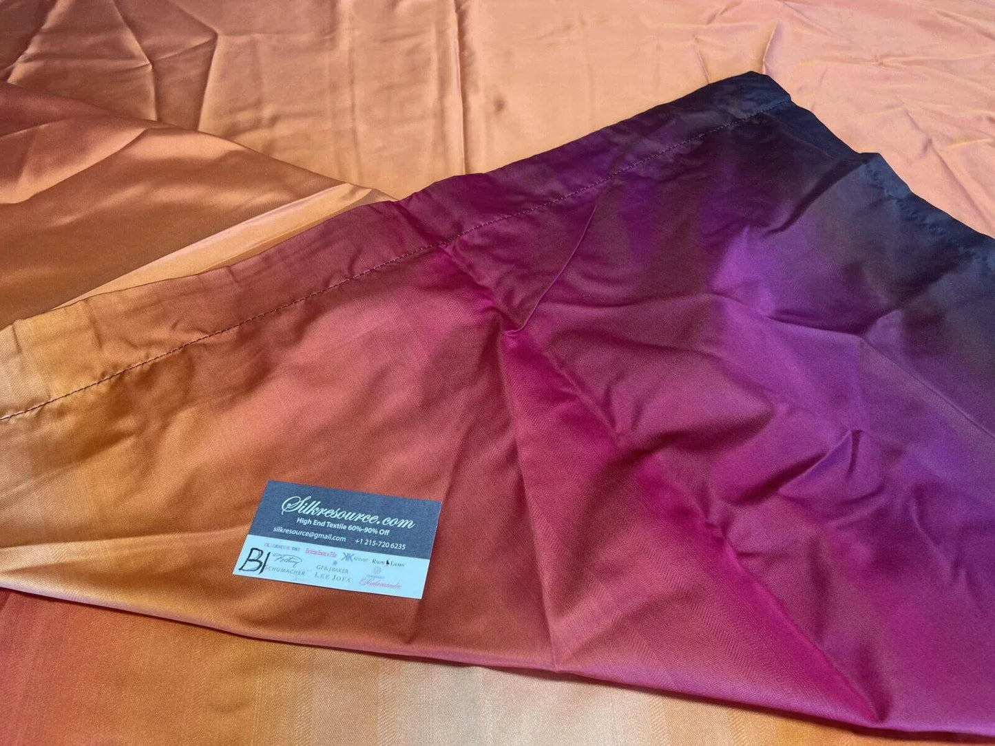 9 Berkbox1 Scalamandre Length 2.4yards Crescendo Ruby Silk satin ombré 100% silk Red Rose Orange Purple MSRP USD 624/y