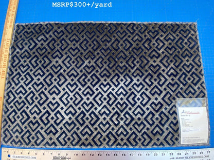 22 Berkbox11 Scalamandre Velvet Raff Colony Collection Blue &amp; Grey