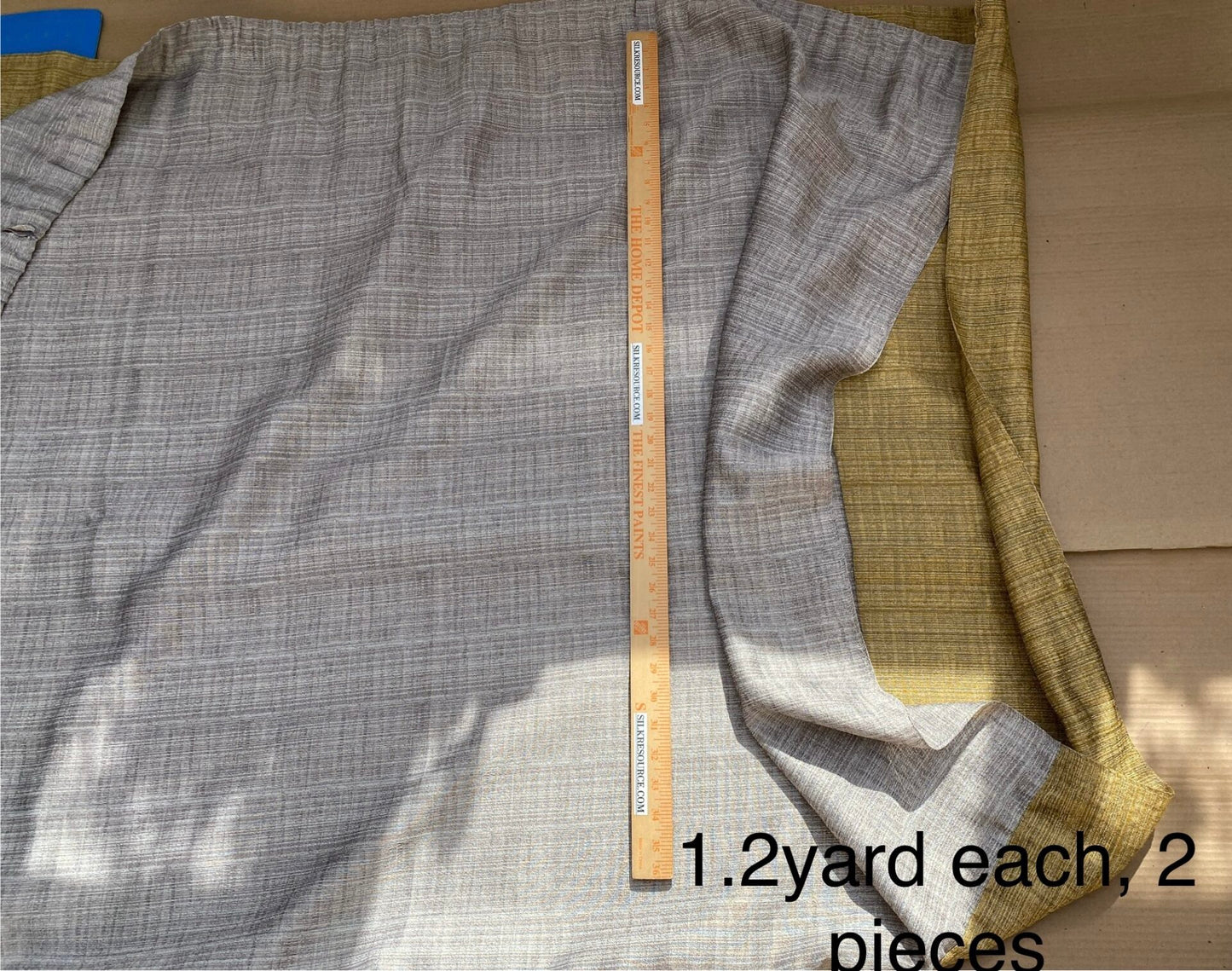 9 Berkbox97 Length Jacquard by LeLievre Paris Briscola M1 Gold Gray Solid Polyester MSRP 300+/y