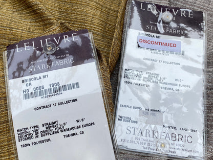 9 Berkbox97 Length Jacquard by LeLievre Paris Briscola M1 Gold Gray Solid Polyester MSRP 300+/y