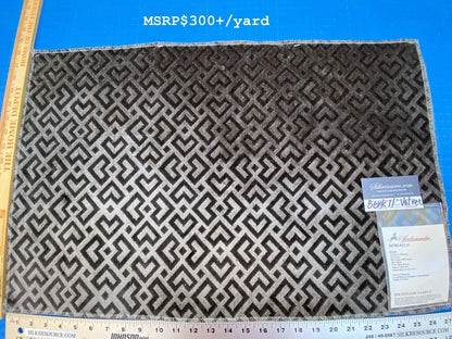 24 Berkbox11 Scalamandre Velvet Raff Colony Collection Black &amp; Grey