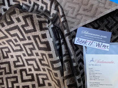 24 Berkbox11 Scalamandre Velvet Raff Colony Collection Black &amp; Grey