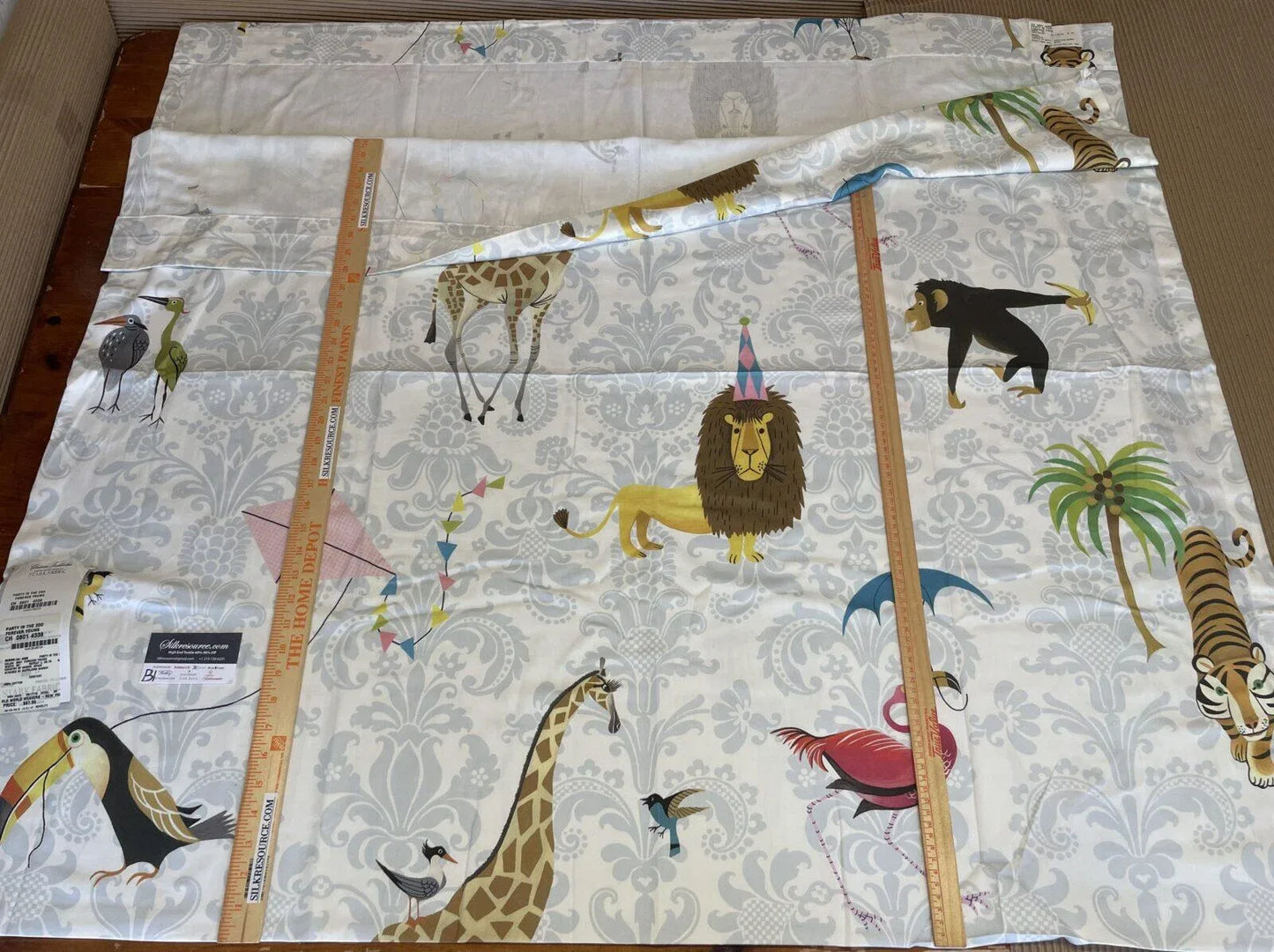 15 Berkbox1 Scalamandre Length Party In The Zoon Forever Young "monkey", "tiger", "safari", "lion", Flamingo, Africa 2.4yd
