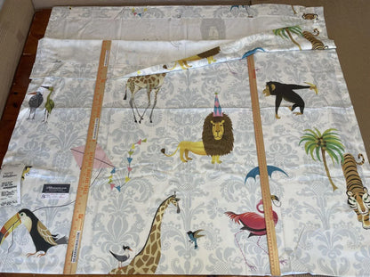 15 Berkbox1 Scalamandre Length Party In The Zoon Forever Young "monkey", "tiger", "safari", "lion", Flamingo, Africa 2.4yd