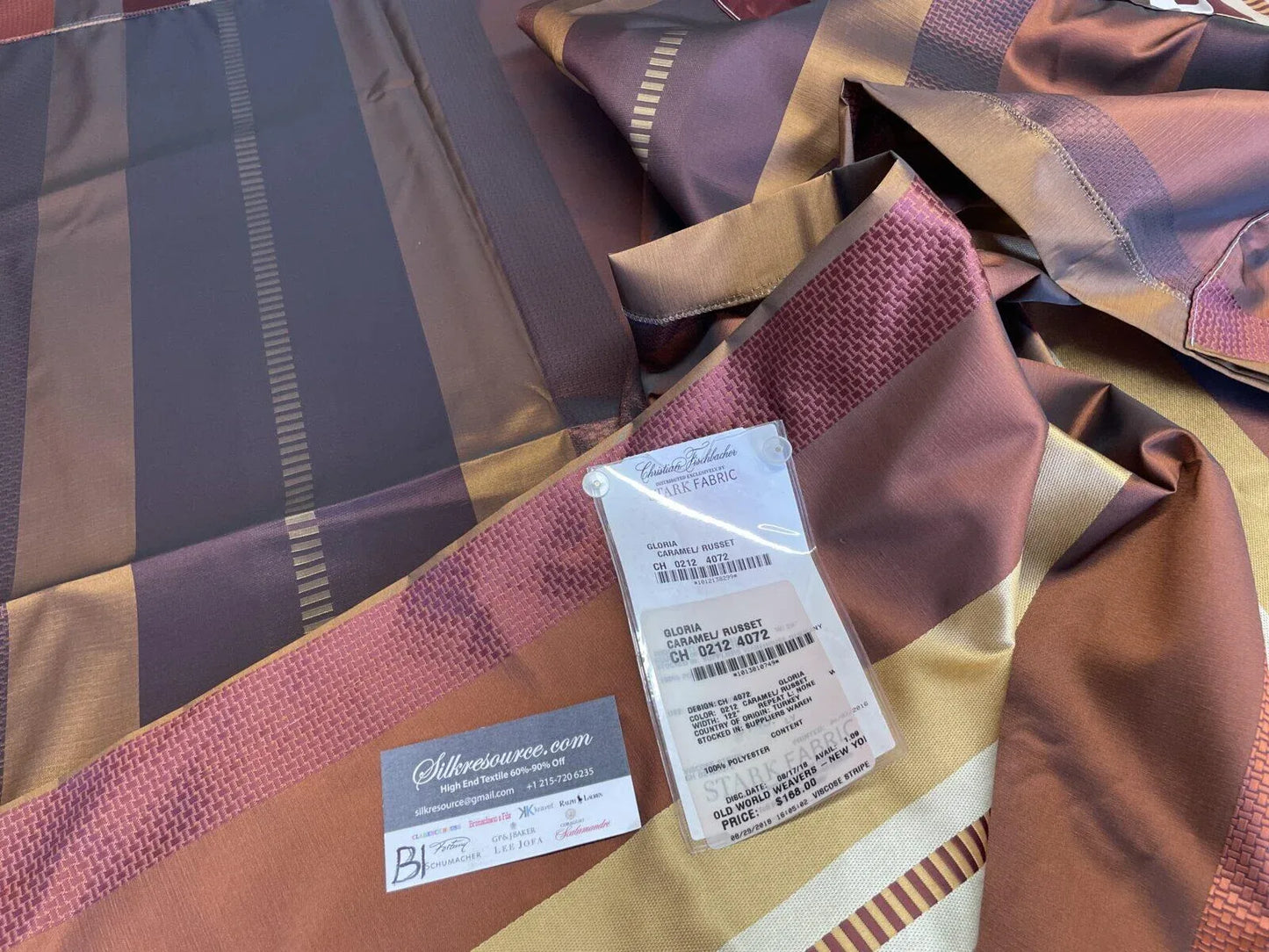 16 Berkbox1 Scalamandre Length Gloria Caramel Russet Red Brown Yellow White MSRP USD 168/yd