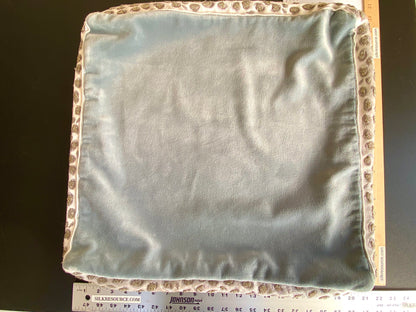 Pillow Case only Scalamandre Catwalk Velvet with beaded edge 20x20" pale Sky Blue MSRP$1100+