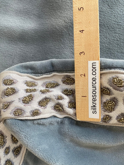 Pillow Case only Scalamandre Catwalk Velvet with beaded edge 20x20" pale Sky Blue MSRP$1100+