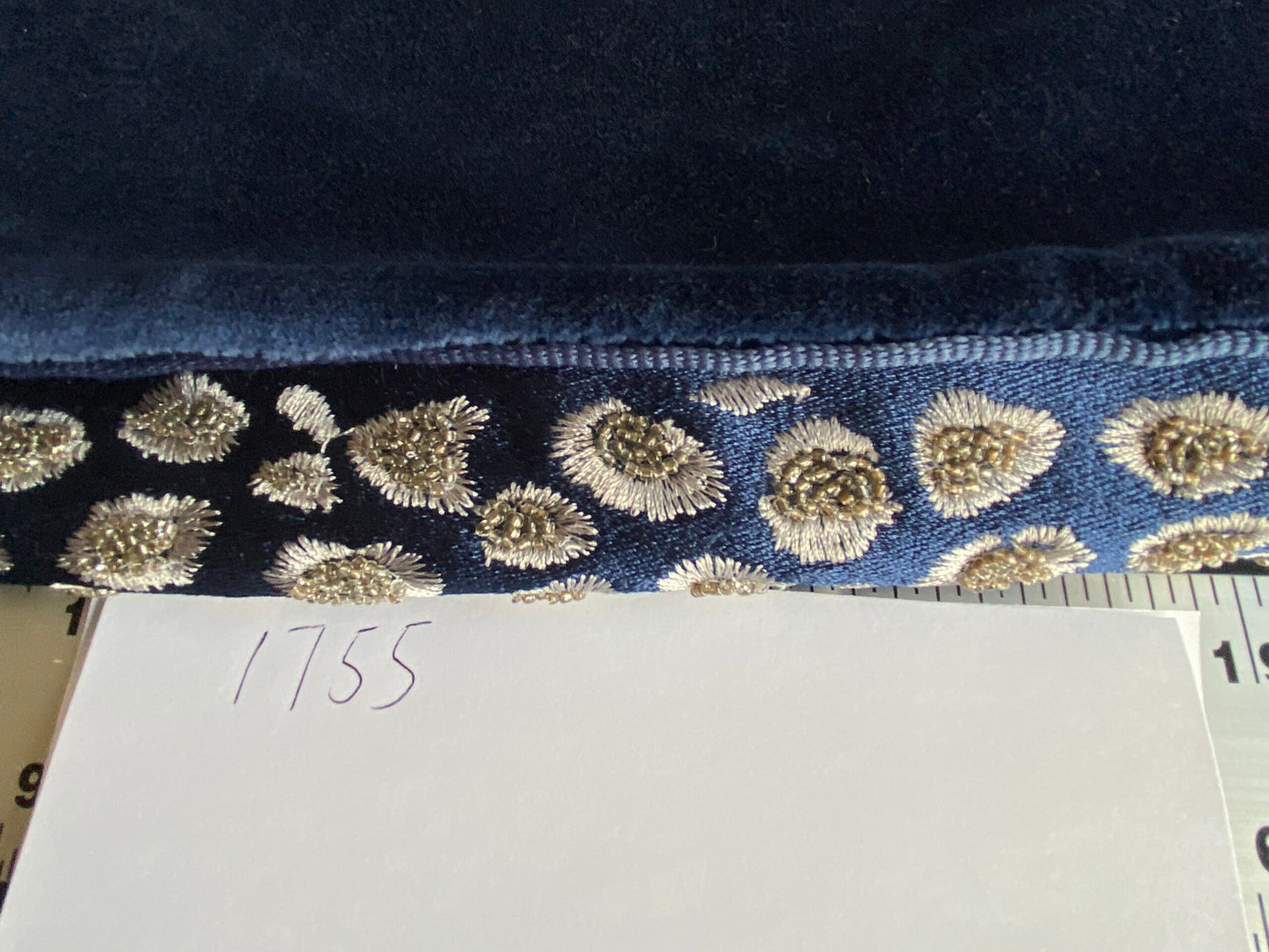 Pillow Case only Scalamandre Catwalk Velvet with beaded edge 20x20" Deep Navy Blue MSRP$1100+