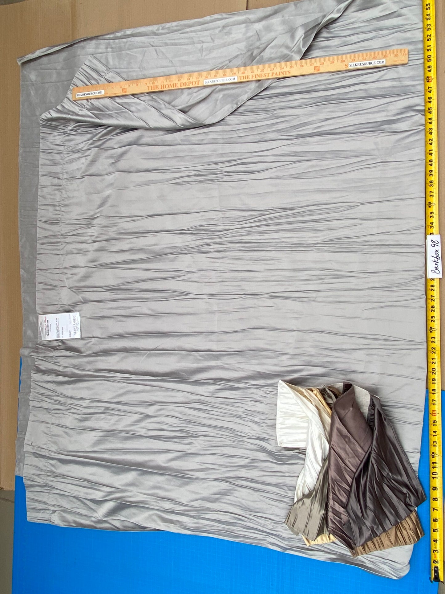 1 Berkbox98 Length Plains Texture by Christian Fischbacher Atlas Plisse Steel Gray Solid Polyester MSRP USD300+/y