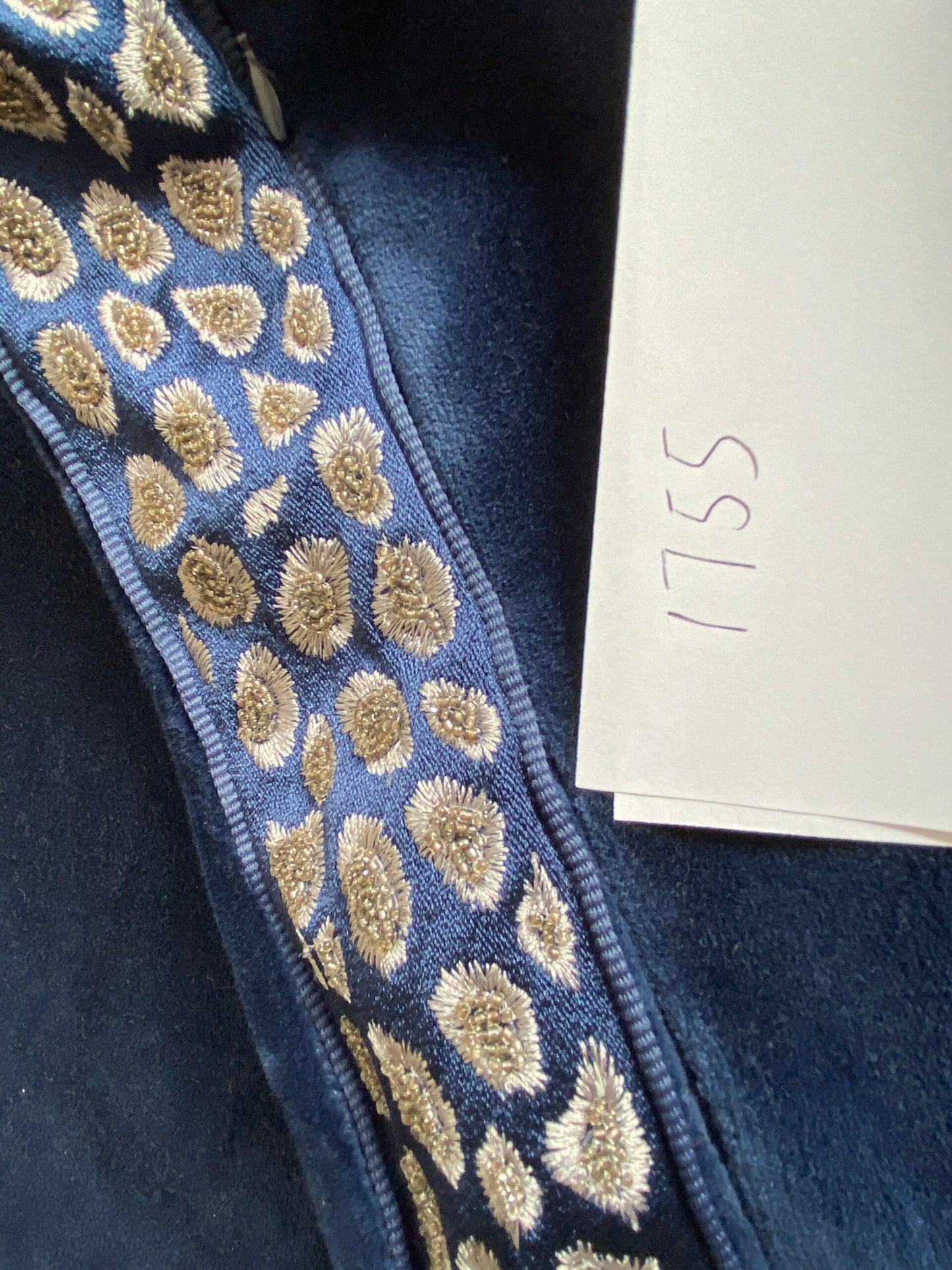 Pillow Case only Scalamandre Catwalk Velvet with beaded edge 20x20" Deep Navy Blue MSRP$1100+