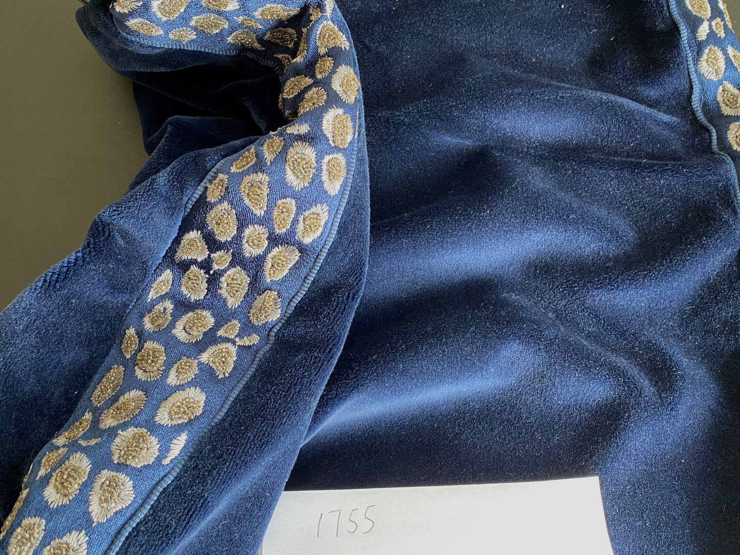 Pillow Case only Scalamandre Catwalk Velvet with beaded edge 20x20" Deep Navy Blue MSRP$1100+